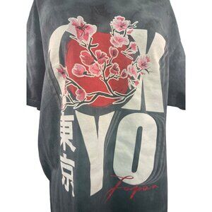 Tokyo Japan Graphic Oversized Tie-Dye T Shirt XL Short Sleeve Vibes Cotton Print